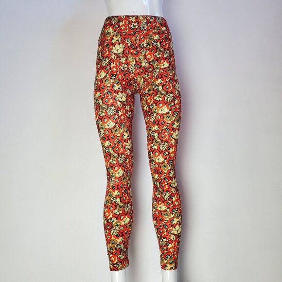 NEW LuLaRoe Red Floral Leggings - Picture 1 of 9
